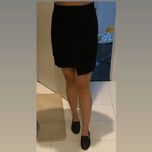 Black Asymmetrical Lace Skirt